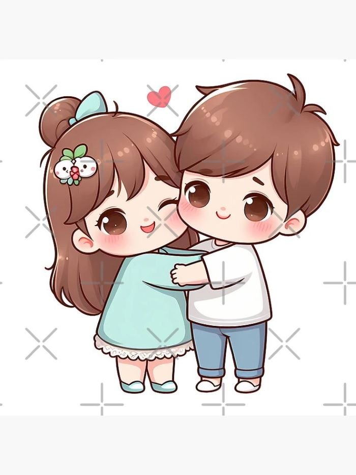Ảnh cặp đôi chibi ôm nhau