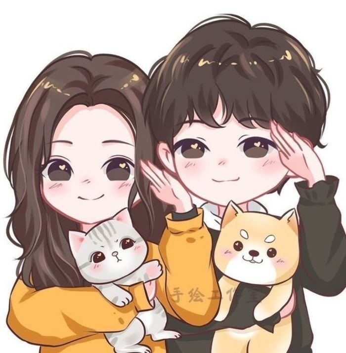 Hình ảnh chibi couple đang yêu
