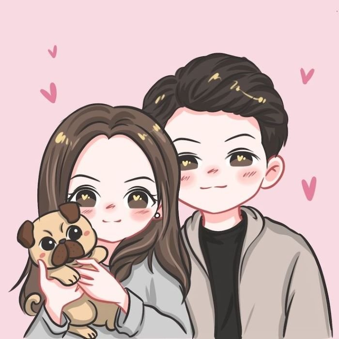 Ảnh cặp đôi chibi cực chill
