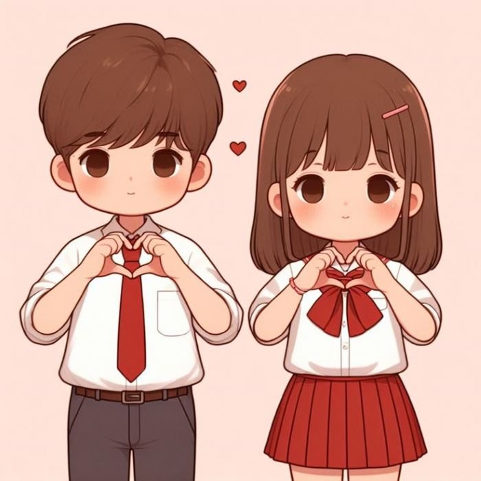 Ảnh cặp đôi chibi học sinh mới nhất 