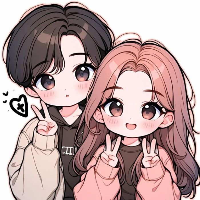 Hình ảnh cặp đôi chibi ngọt ngào
