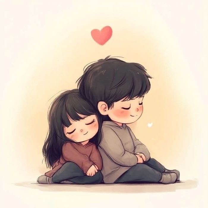 Ảnh cặp đôi chibi tình cảm